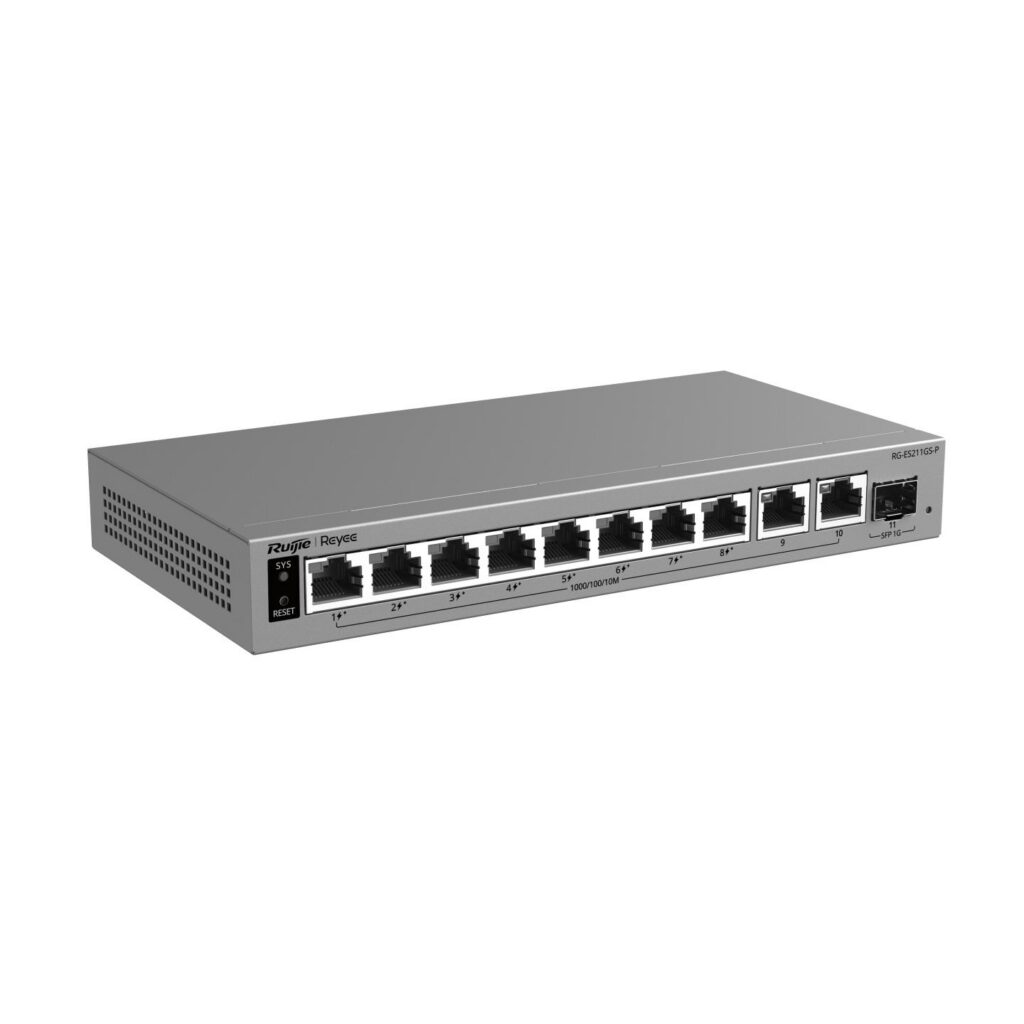 Switch PoE Ruijie Reyee RG-ES211GS-P 8 Port Gigabit 120W + 1 SFP